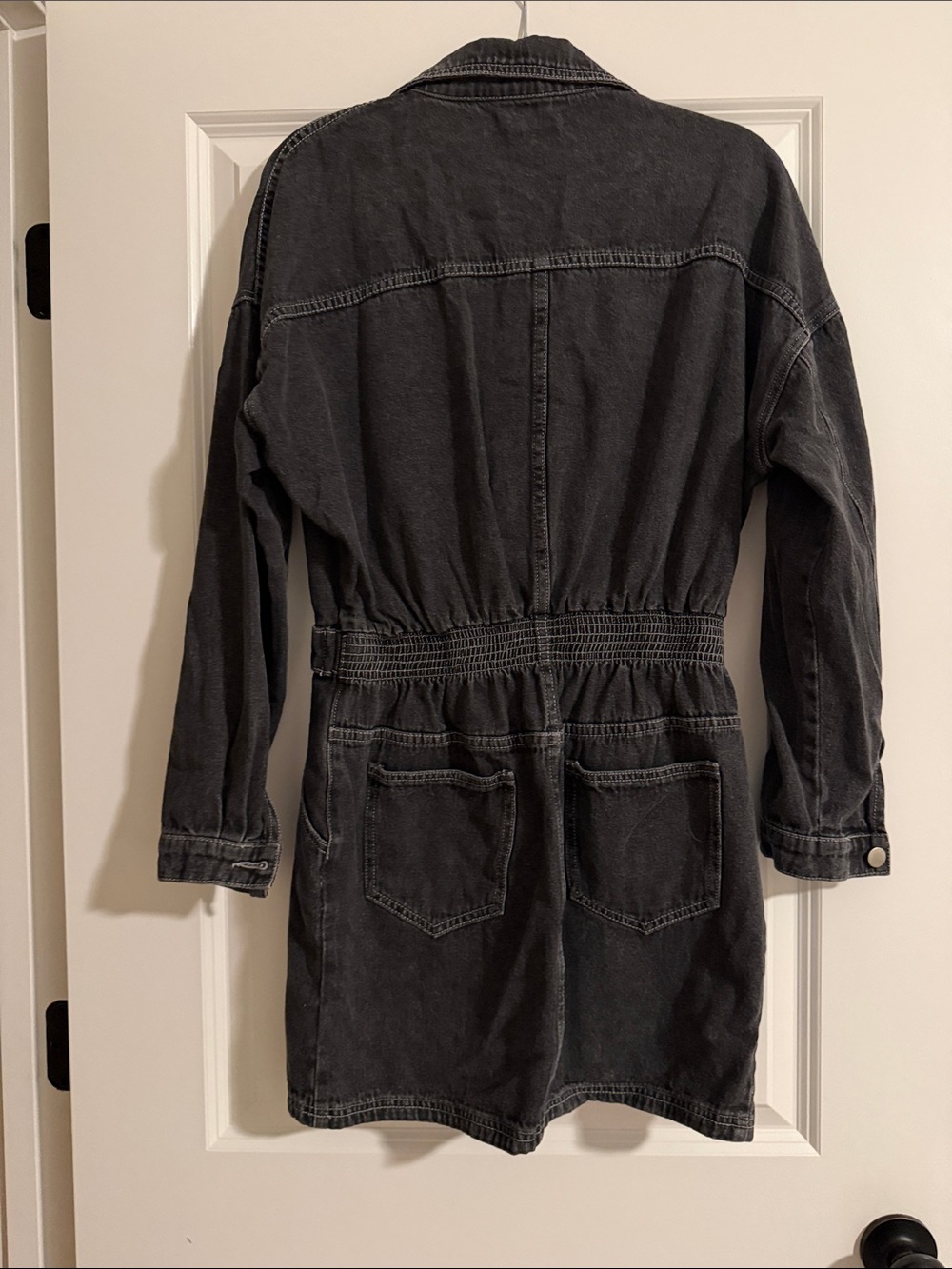 12th Tribe Washed Black Denim Dress - Picture 4 of 4